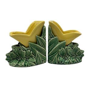McCoy Vintage USA Tulip Bookends/Vase/Planter MCM Collectible Set of Two
